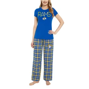 Lids Women's Concepts Sport Royal/Gold Los Angeles Rams Arctic T-Shirt & Flannel Pants Sleep Set